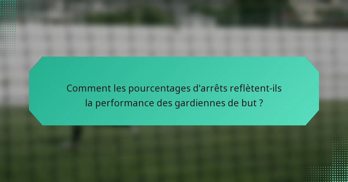 Comment les pourcentages d'arrêts reflètent-ils la performance des gardiennes de but ?