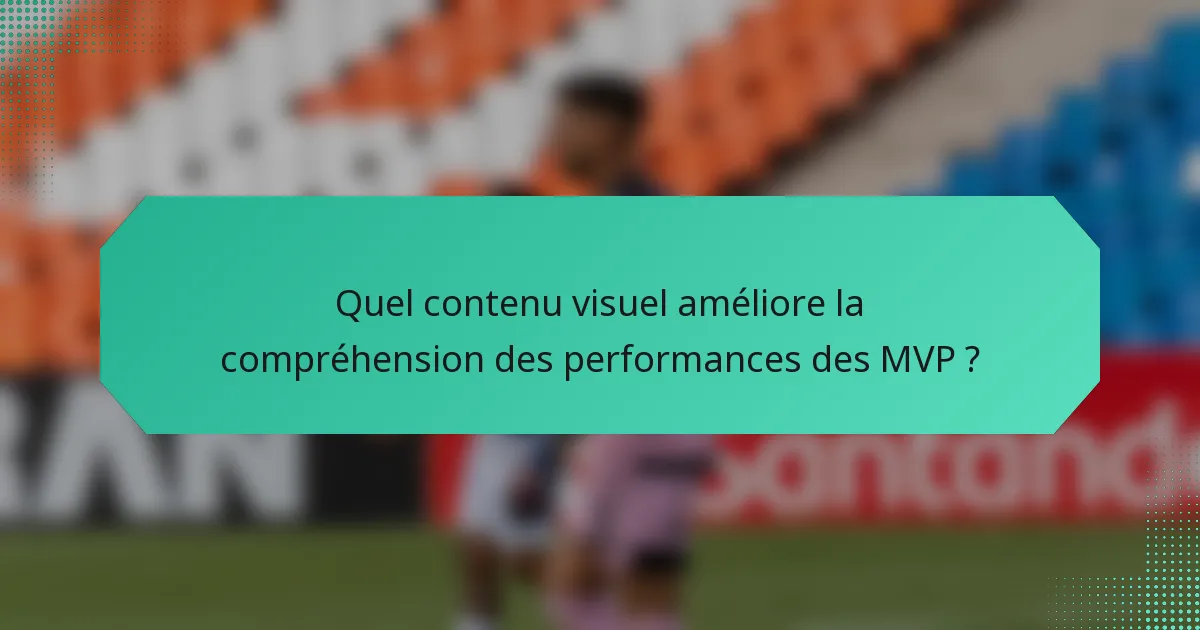 Quel contenu visuel améliore la compréhension des performances des MVP ?